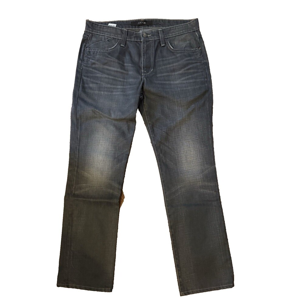 Joes Jeans Brixton Black Denim Straight Eldridge Distressed Indie Grunge SZ 34